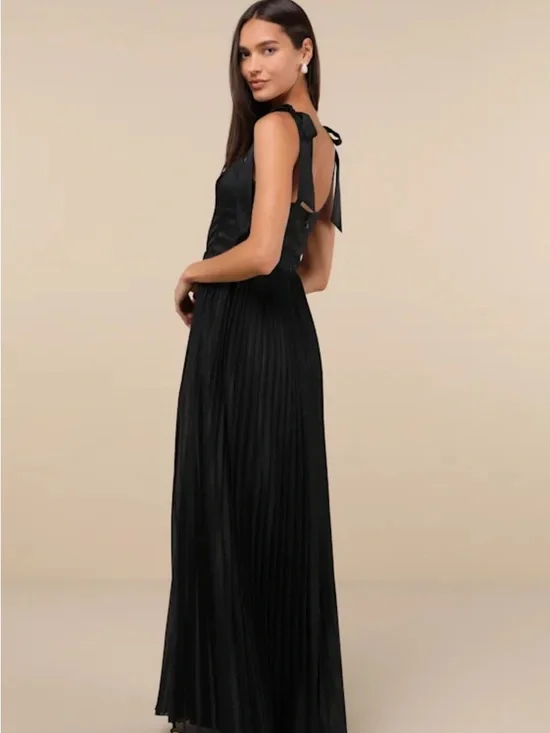 LuLu’s Black Maxi Bridesmaid Dress - Picture 3 of 5
